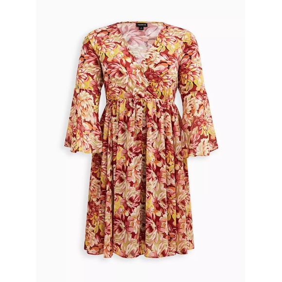torrid Dresses & Skirts - Torrid Mini Studio Knit Babydoll‎ Floral Dress size 3X
